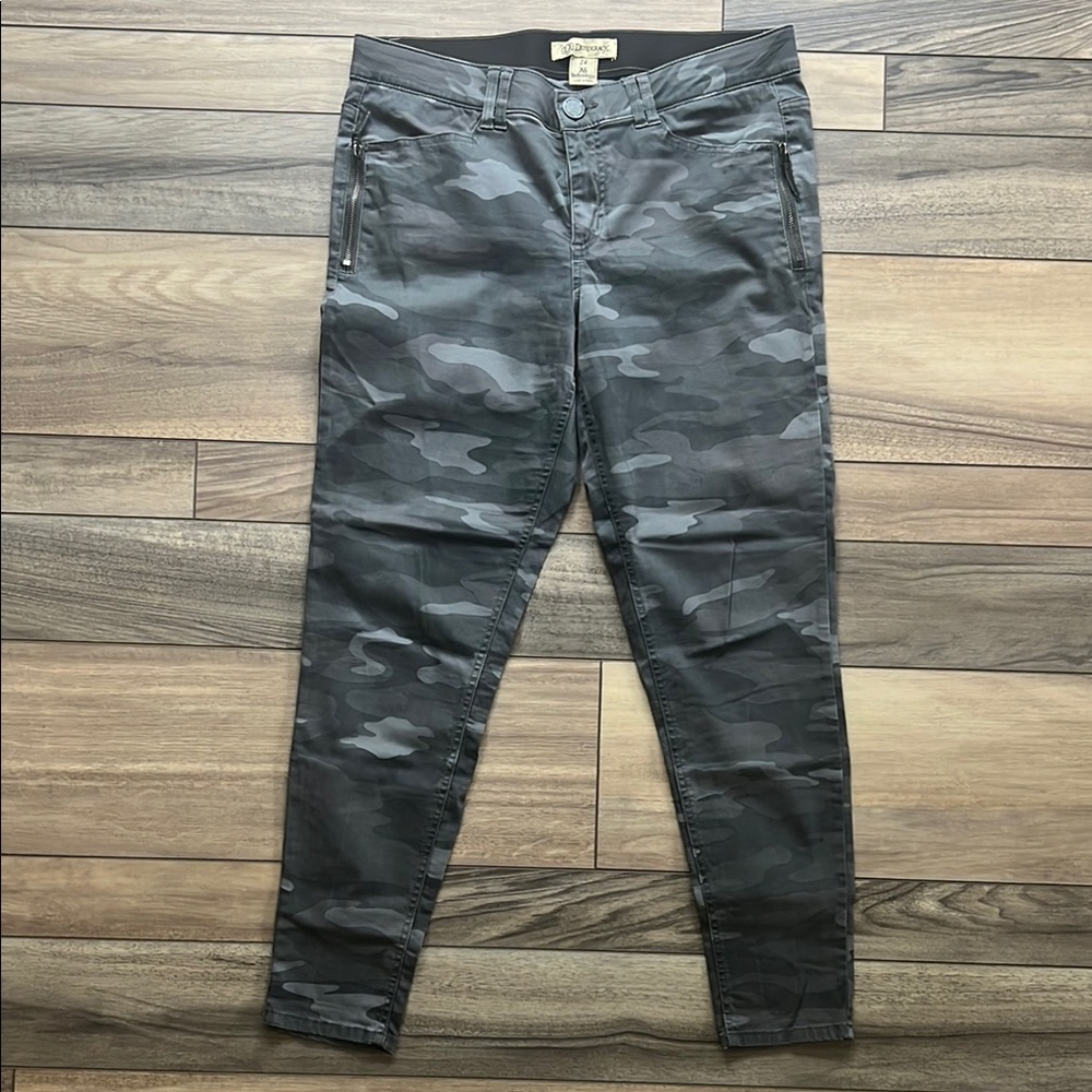 Democracy High Rise Camouflage Jeans - Gray